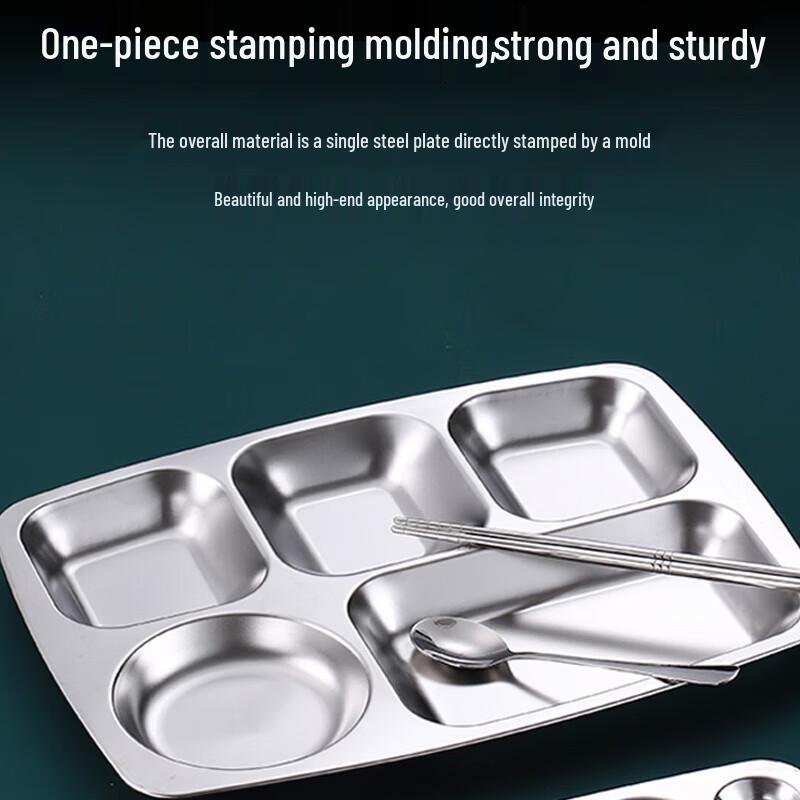 Xin Yi Chu 304 Stainless Steel 5-Compartment Dinner Plate