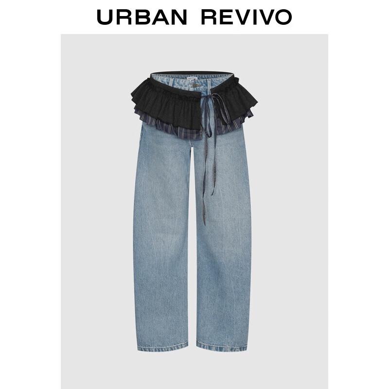 

UR 2025 Осень Женские Дизайнерские Джинсы из Денима с Изогнутым Лезвием 29