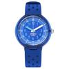 Swatch FLIK FLAK BUBBLY HOURS Series Quartz Movement 30 Meters Waterproof Swiss Watch 31.85mm Blue Dial Bio-based Plastic Case Silicone Strap ZFCNP002