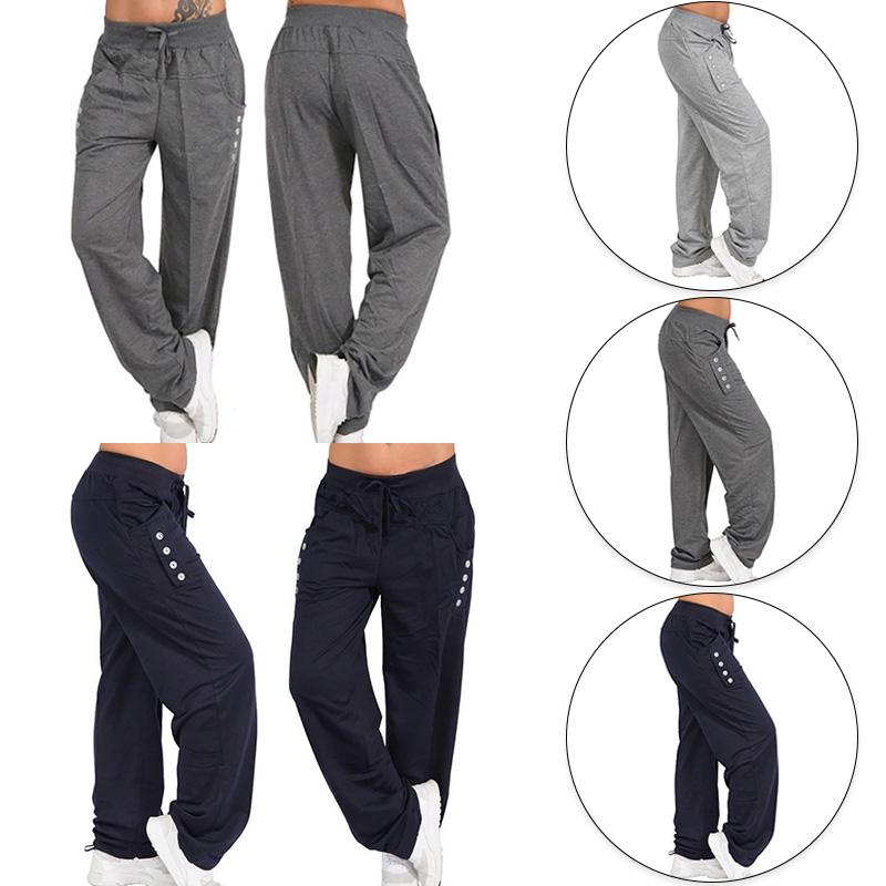 Comodi pantaloni da jogging Harlan Yoga in tinta unita casual larghi da donna