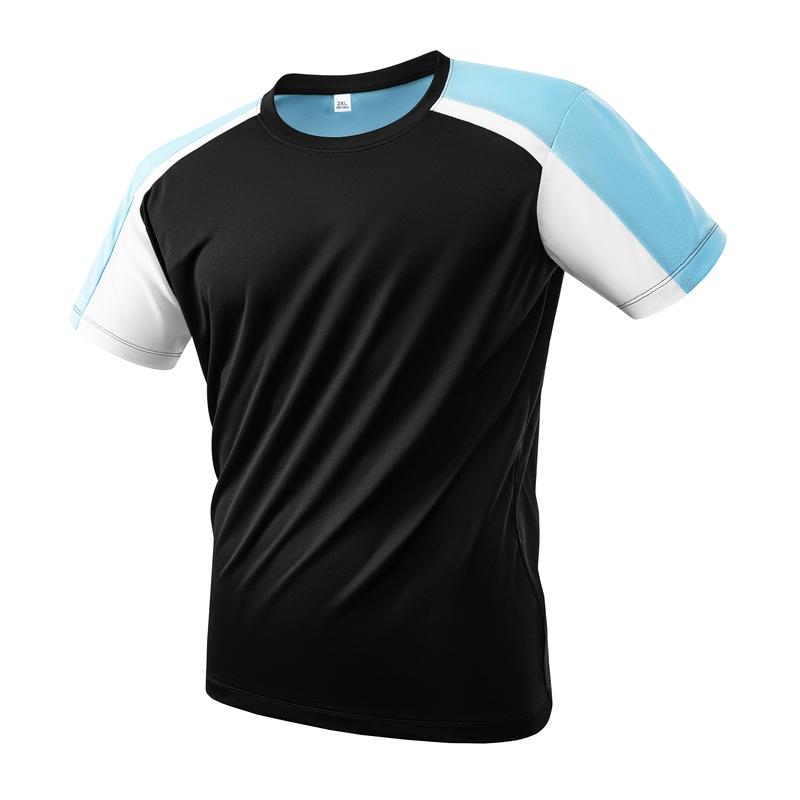 Maglietta ad Asciugatura Rapida da Uomo in Seta di Ghiaccio Sportiva a Maniche Corte Rete Allenamento Corsa Fitness Top Casual
