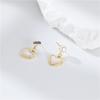 S925 Women's Elegant Heart & Pearl Stud Earrings with Cat's Eye Stone