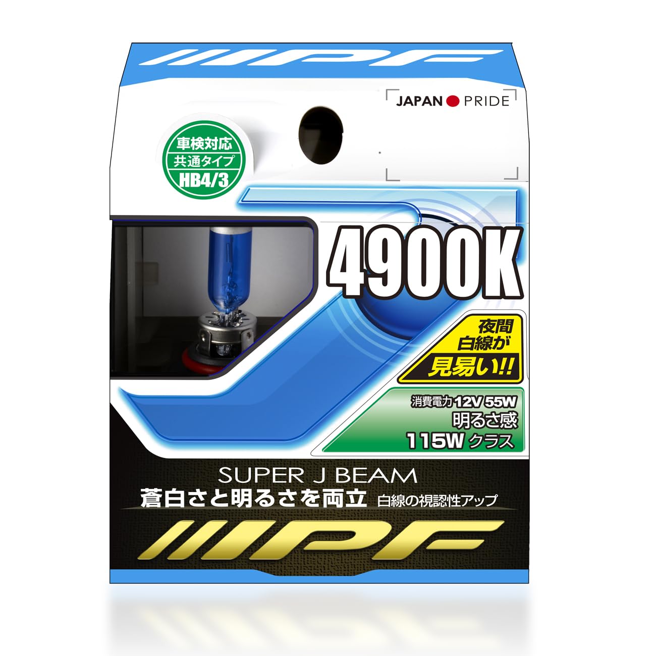 

Галогенные фары и противотуманные фары IPF для 4900K Белый Комплект для Высокий Техосмотр 49J5 HB3/HB4 Автомобили, Свет, 12В, 2, Эффективность, Соответствует,