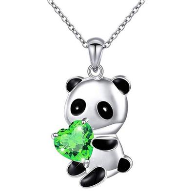 Heart Round Pendant Necklace Fashion Panda Necklace Collar Jewelry Gift Chokers Shape Zircon Bear Necklace Women Charm Chain