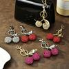 Sleutelhanger Hanger Strass Ingelegd Kersenvorm Sleutelhanger met Legering Kreeftsluiting Tas Hanger Lichtgewicht Rugzak Accessoire