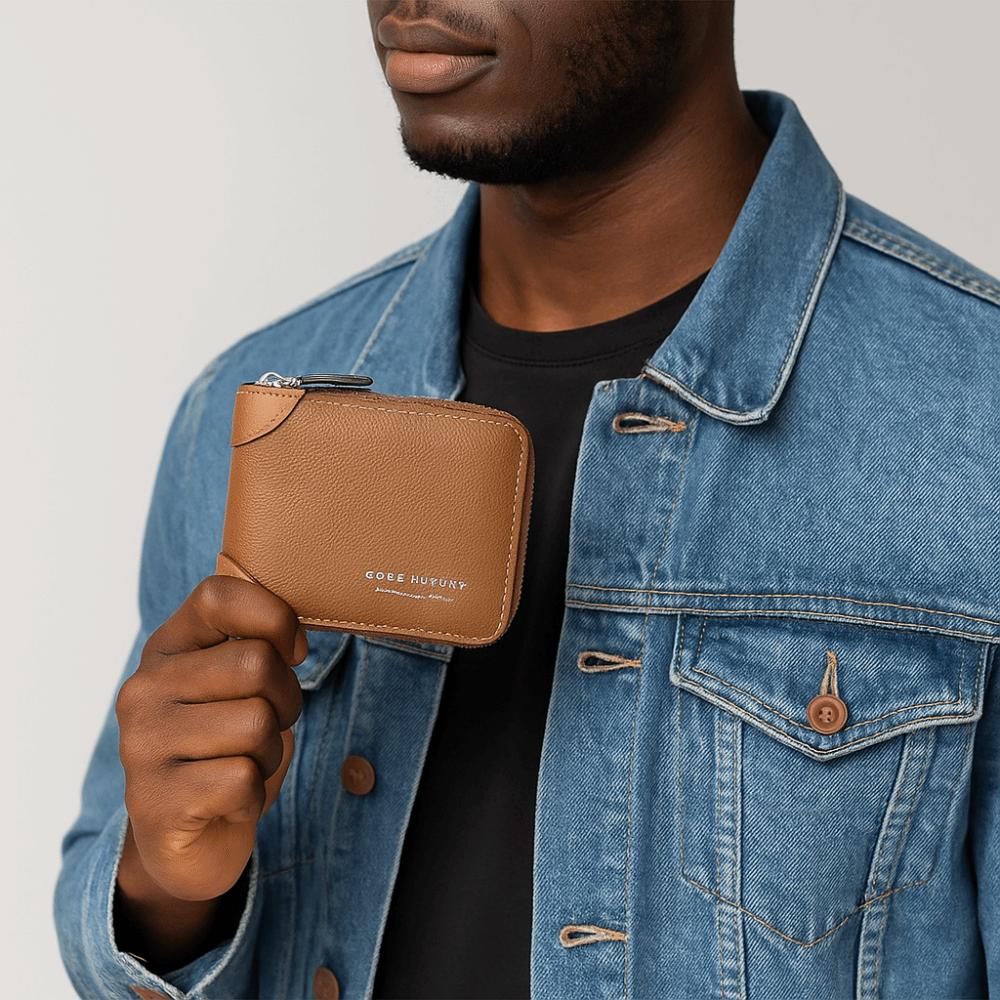 Solid Color Men's Wallet PU Leather Coin Purse Card Bag Business Card Holder  Daily