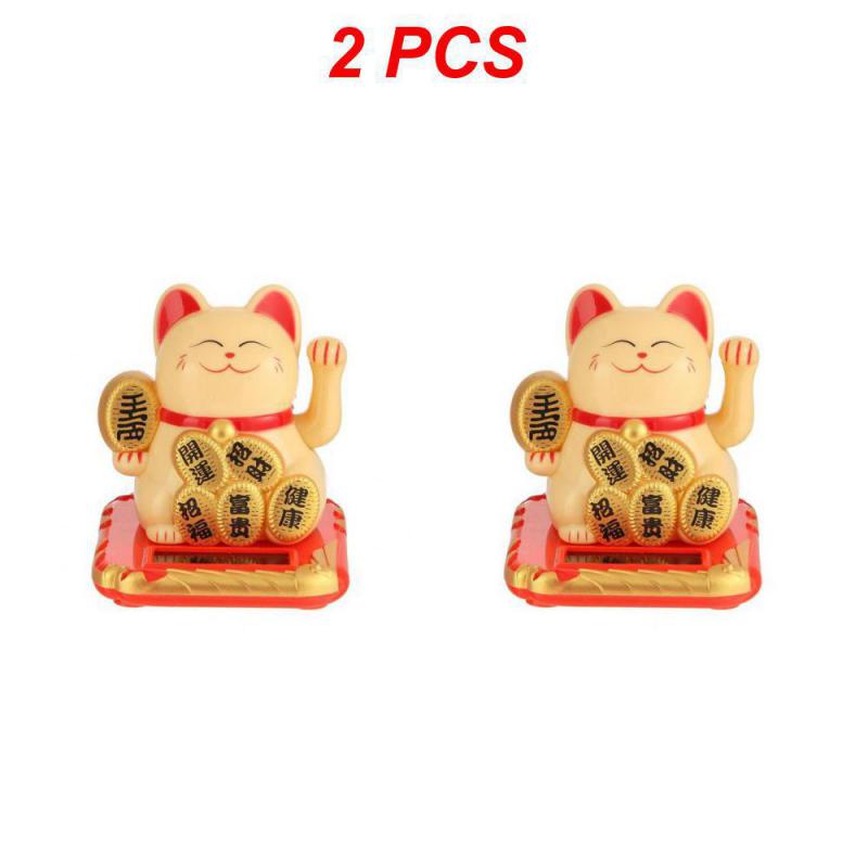 1/2/4 STÜCK Solarbetriebene Maneki Neko Winkende Arm Winkende Glückskatze Glückskatze Für Heim-, Büro- und Autodekoration