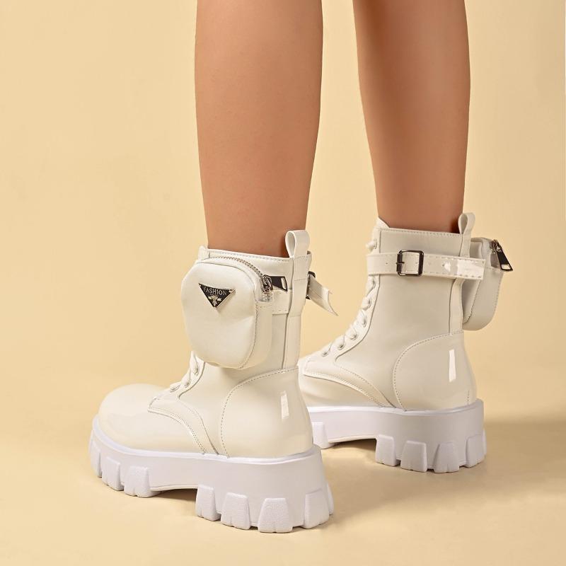 Winter High Quality Lace-up Ladies Shoes Fashion Round Toe Belt Buckle Modern Women's Boots Women Hot Sale Plus Size Ankle Boots