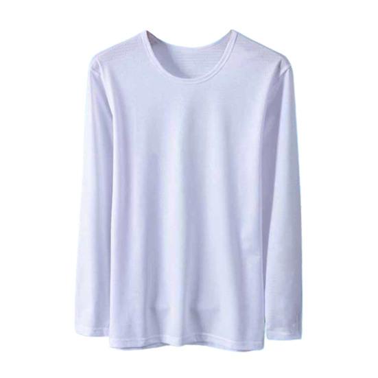 

Men Long Sleeve Tee Breathable Mesh Cooling Shirt Loose Fit Summer Sun Protection T-shirt for Sports Holiday Street M