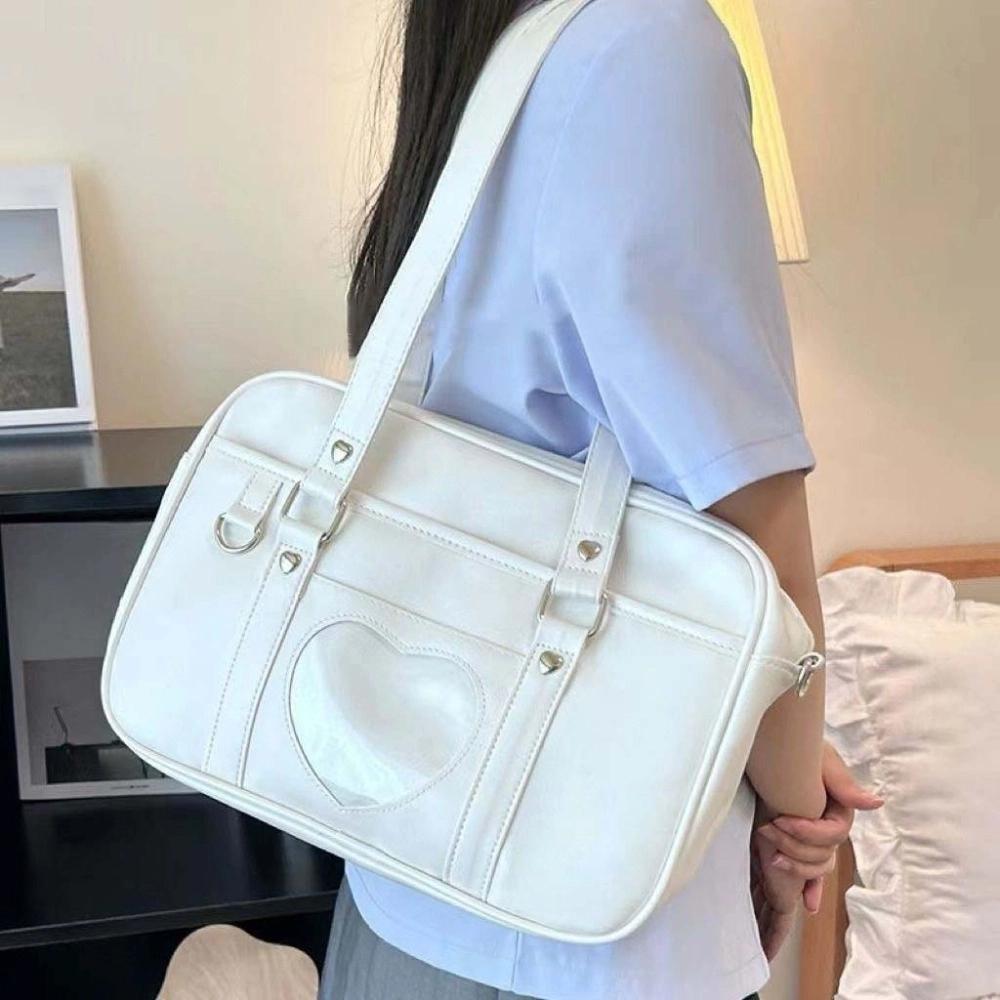 Love Heart JK Tote Bag Large Capacity Messenger Bag Vintage JK Uniform Shoulder Bag  Shopping