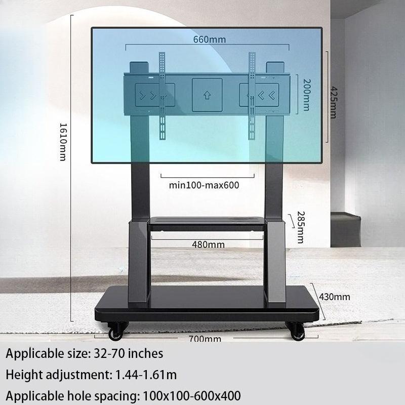 Metal TV Rack Retractable Storage Holders with Wheels Removable Racks Living Room Floor Shelf Modern TV Supports Home Organizer