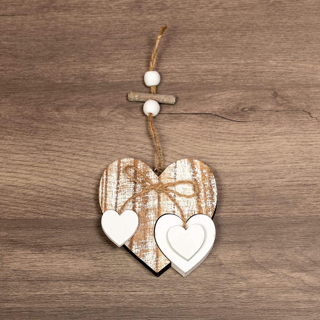 Dekoracja Serca, Drewniane Dekoracyjne Wiszące Ozdoby w Kształcie Serca Ręcznie Robione Ozdoby Wiszące na Ślub, Dekoracja Domu