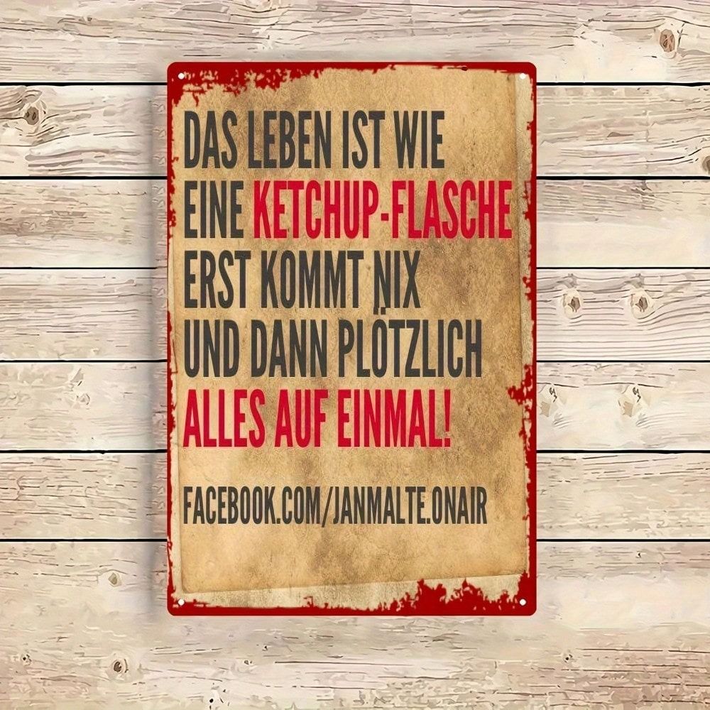 Retro Metal Sign Vintage German Decor for Kitchen Wall Art