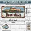 High Definition Metal Tin Sign Bratislava Castle Vintage License Plate Style Wall Art Decor for Home Garage Bar