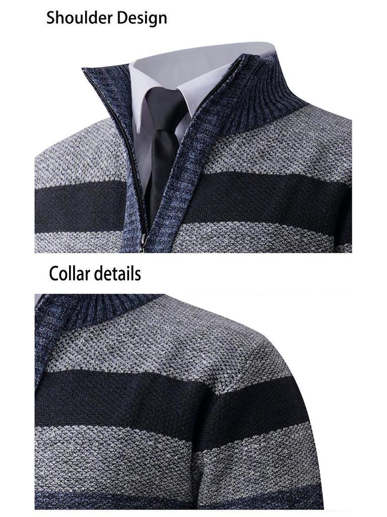 Autumn/Winter Men's Trendy Knit Half-Zip Sweater - European and American Style