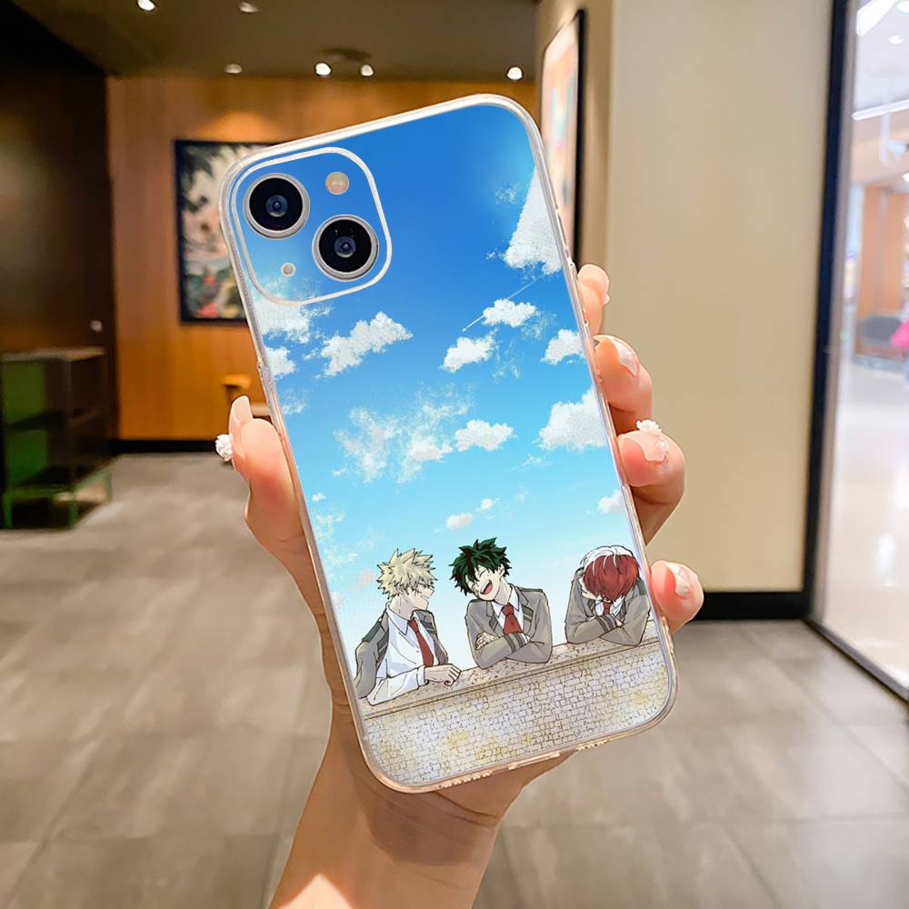 M-H-A-My Hero Academia Phone Case For iPhone17,16,15,14,13,12,Pro Max,16/15/14 Plus  XS Soft Silicone Transparent Cover