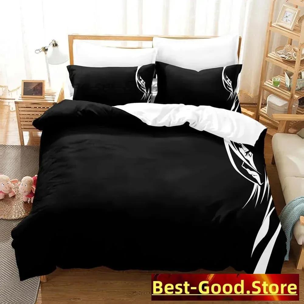 

New 3D Print Anime Bleach Kuchiki Rukia Bedding Set Single Twin Full Queen King Size Bed Set Adult Kid Bedroom Duvet Cover Sets EU Single(135*200cm)3pcs