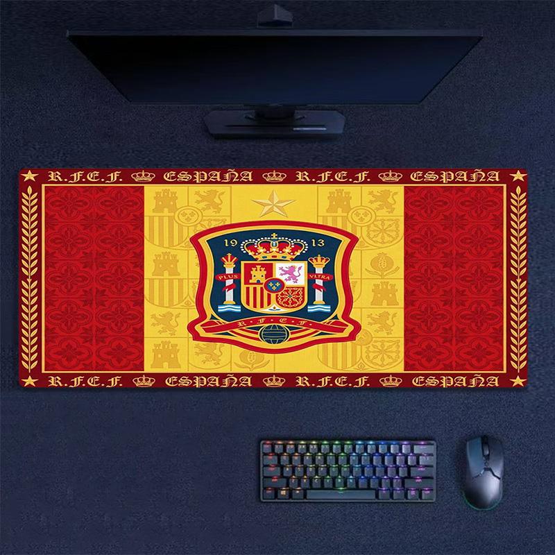 Spain Football Team Color Mouse Pad Large Gaming Table Cushion Non-slip Laptop Tablet Big Mousepad XXL Mat Mini PC Playmat With Lock edge