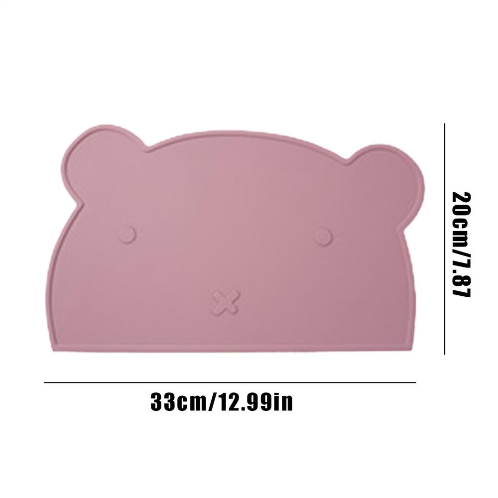 

Pet Food Mat Silicone Mat For Dog Food And Water Bowls Spill-Proof Washable Pad Bear Shaped Pet Placemat For Outdoor Travel білий