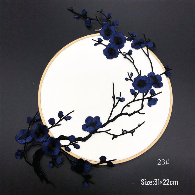Plum Blossom Embroidery Cheongsam Patch - Chinese Style Decorative Flower Cloth Embellishment