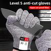 1/2pairs Grade 5 Cut Resistant Gloves Kitchen HPPE Scratch Resistant Glass Cutting  for Gardeners Work Gloves