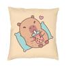 Capybara Yuzu Onzen Bath Pattern Square Pillow Case Home Decorative Cushion Cover Throw Pillow For Car Double-Sided Printing