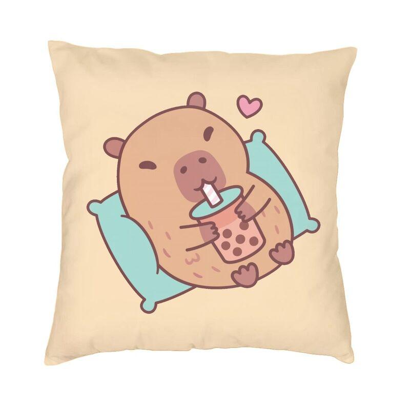 Capybara Yuzu Onzen Bath Pattern Square Pillow Case Home Decorative Cushion Cover Throw Pillow For Car Double-Sided Printing