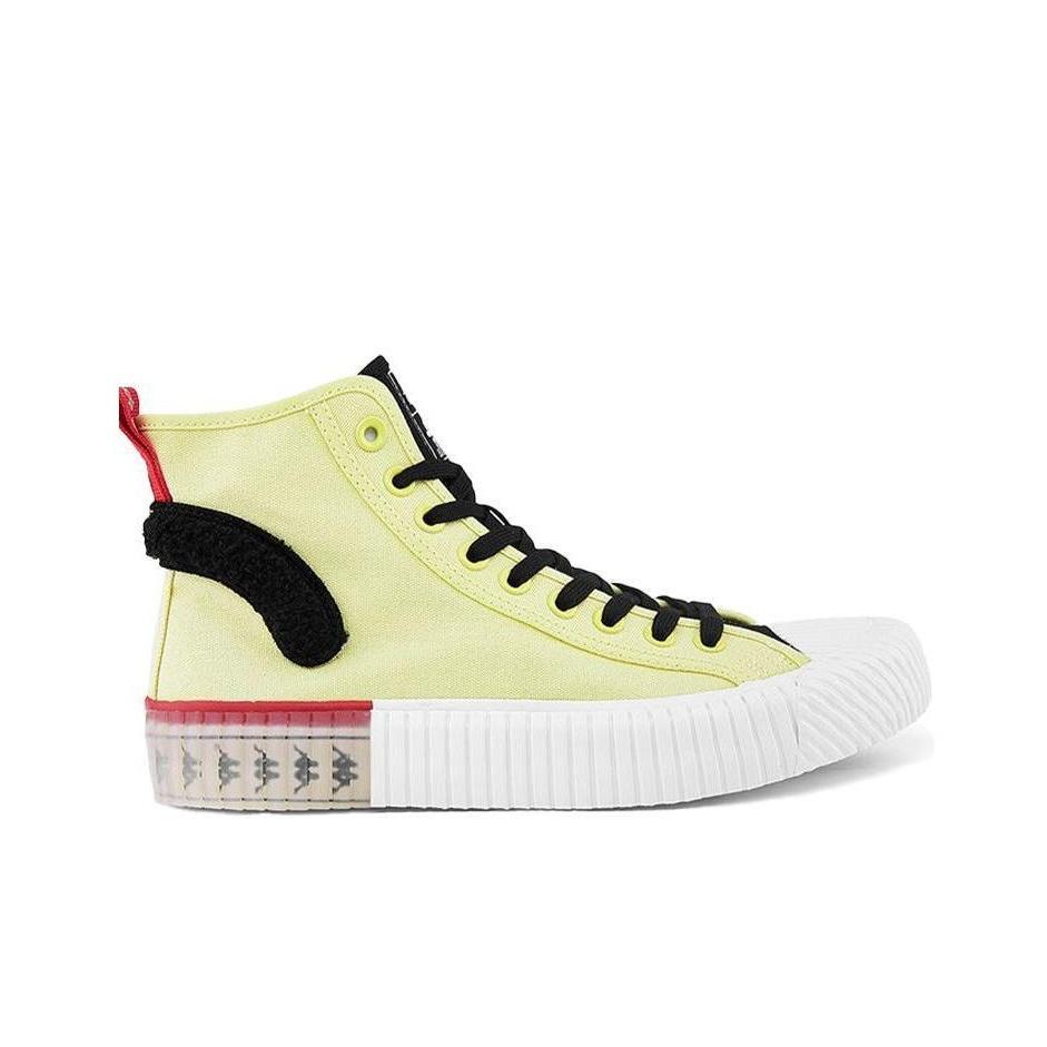 Crayon Shin-chan X Kappa Retro Logo High-Top Skate Shoes Unisex Sneakers Yellow Black KPCTGVS87-216