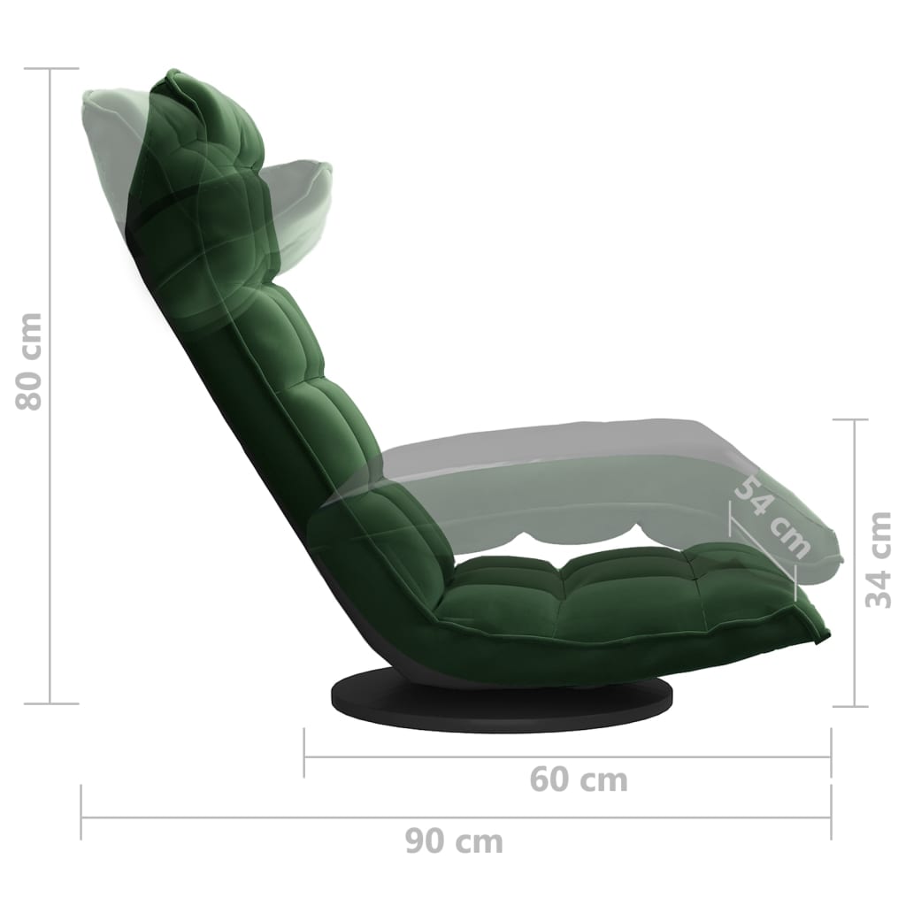 Floor Chair Swivel Dark Green Velvet
