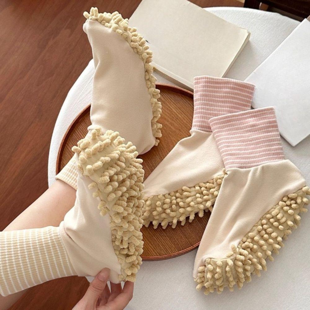 Chenille Sole Washable Sock Mop Absorbent Dusting Socks New Lazy Floor Cleaning Tools Indoor Use