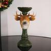 Vintage Christmas Reindeer Candlesticks Decoration Resin Deer Head Figurine Home Living Room Desktop Decoration Animal Statue