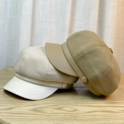 Podzimní a zimní klobouk s kachním zobákem pro ženy Japonský ležérní retro malířský klobouk Baret Zvýrazňující obličej Malý britský Všestranný osmihranný klobouk