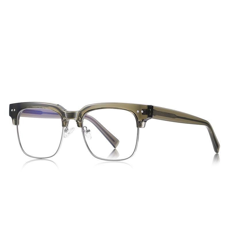 

High Quality Half Frame Reading Glasses Men Women Blue Light Blocking Farsight Eyewear TR90 Rivets Business Hyperopia Glasses 0
