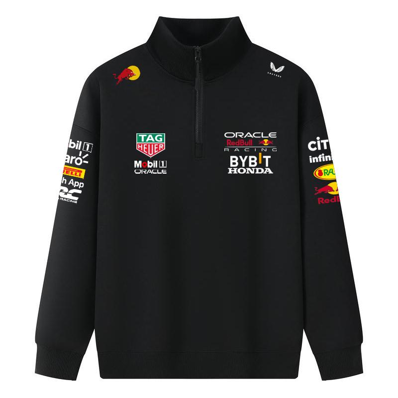 F1 Red Bull Team Uniform Spring and Autumn Jacket F1 Formula Racing Summer Red Bull Team Half Zip Hoodie