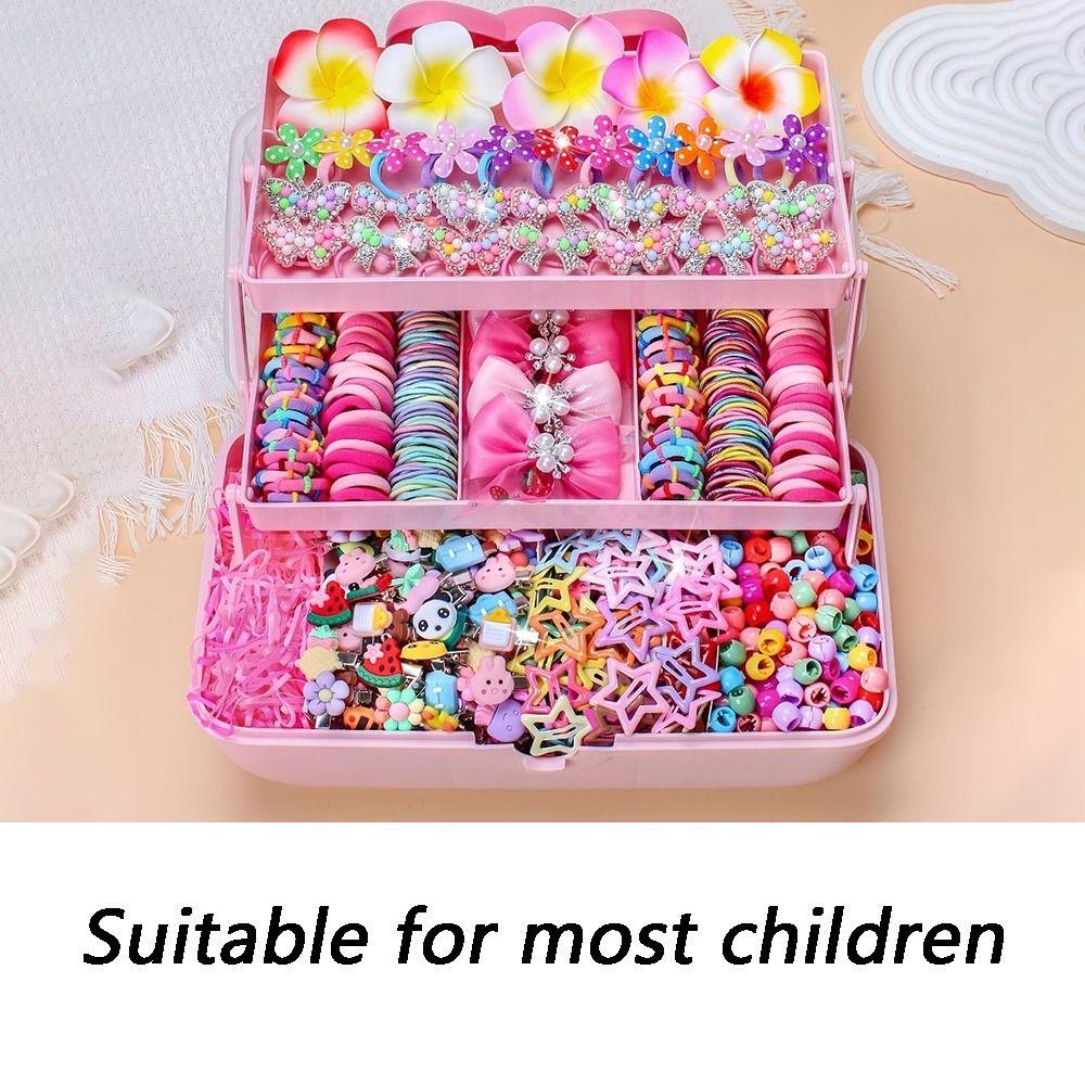 546 Teile Blume Hohelastisches Haaraccessoires-Set Kein Haarschaden Bunte Haarspangen Mädchen Haarbänder Mädchen Kinder