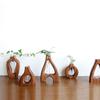 Handgefertigte Vase aus Massivholz, ausgehöhltes Glasröhrchen, Blumenarrangement, Hydrokultur, Holzvase, Topfblumen, Wohnaccessoires