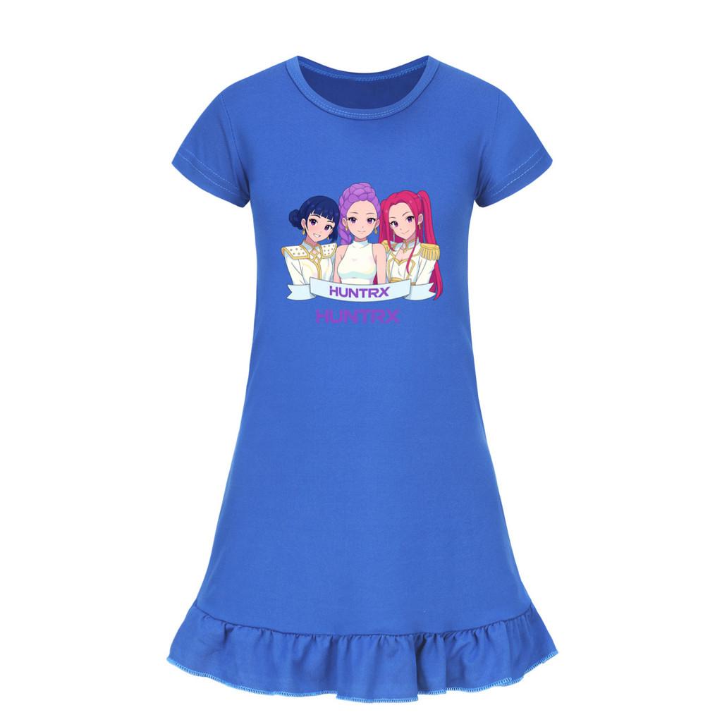 5026 Kids Girls Mira Zoey Rumi Printed Ruffle Short Sleeves Casual Dress