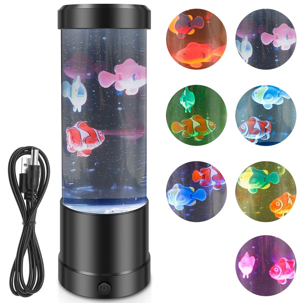 Realistic Jellyfish Lamp LED Mood Light 7 Colours Setting Realistic Aquarium Effect Night Light Sensory Decor Present for Kid