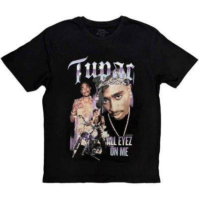 Tupac T Shirt 2Pac All Eyez Blue Homage Logo Official Womens Boyfriend Fit Black Size L