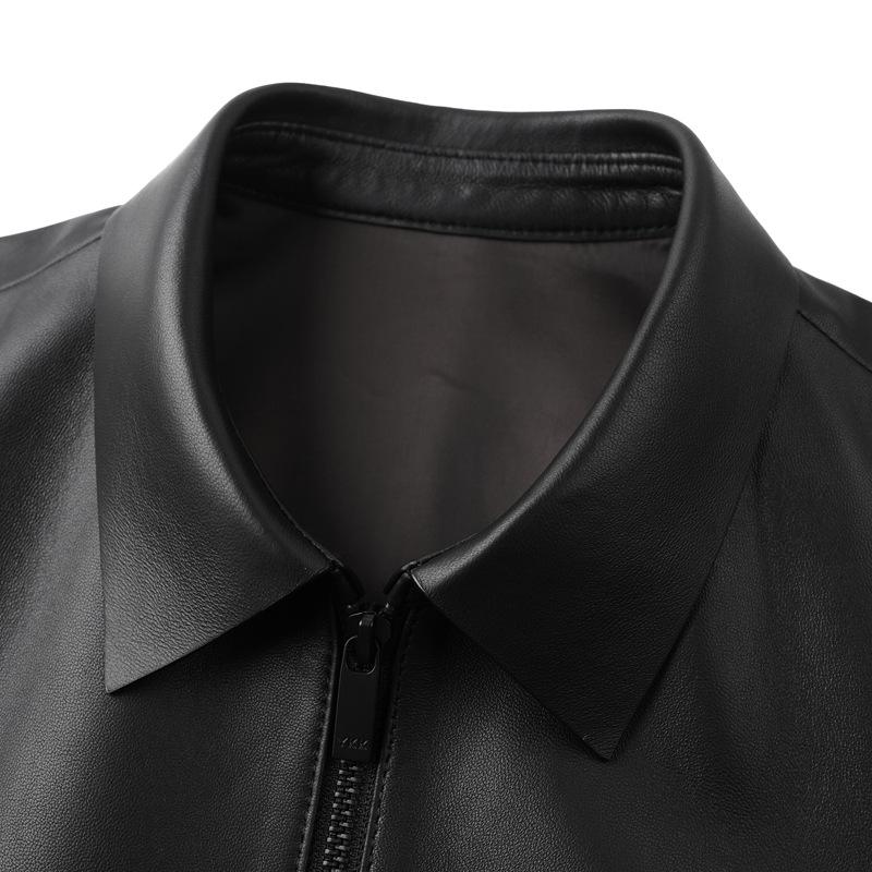 Autumn and Winter New Men's Leather Jacket Lapel Jacket Sheepskin Genuine Leather Jacket for Men