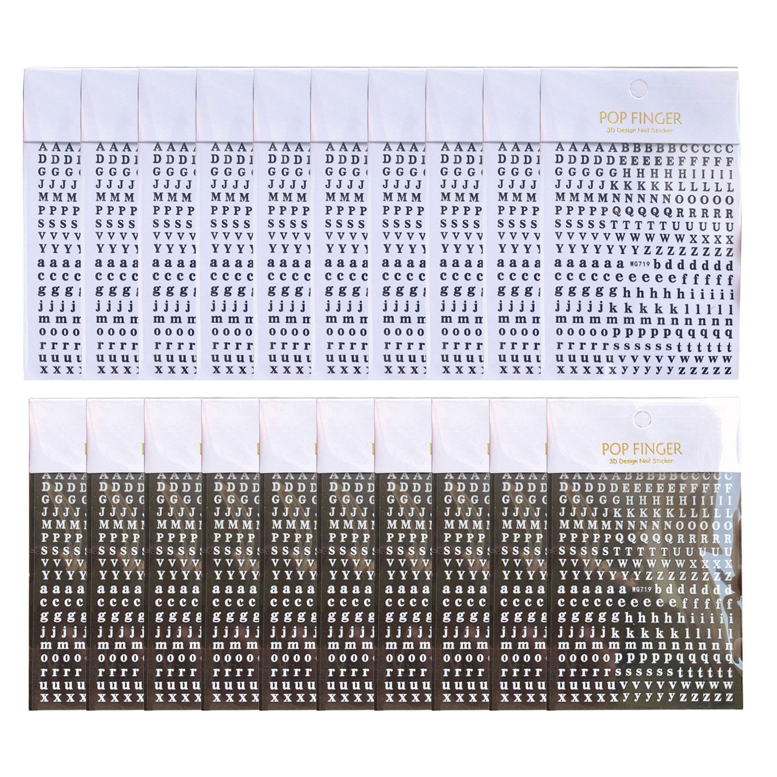 

20 шт. Декоративные наклейки из эпоксидной смолы, красочные английские буквы, самоклеящиеся наклейки для дизайна ногтей 2