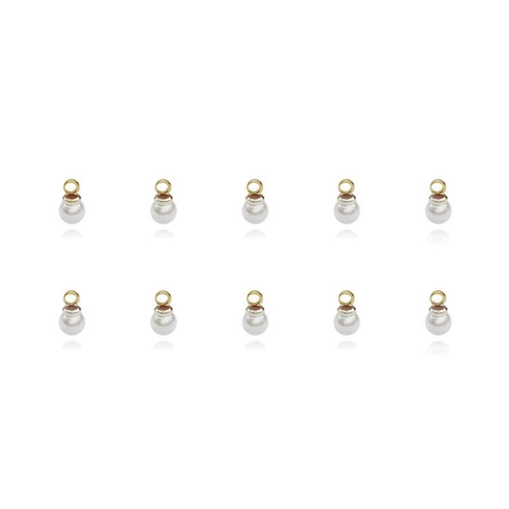 10PCS Handmade Imitation Pearl Clothes Decor DIY Dangle Earrings Pendant  Zipper