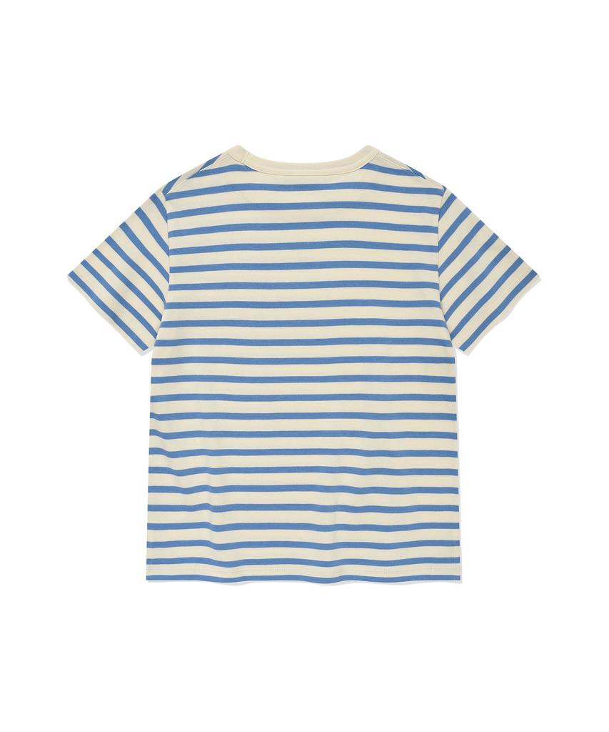 WACKY WILLY [26Ss] Women'S Striped Short Sleeve T-Shirt Sky Blue