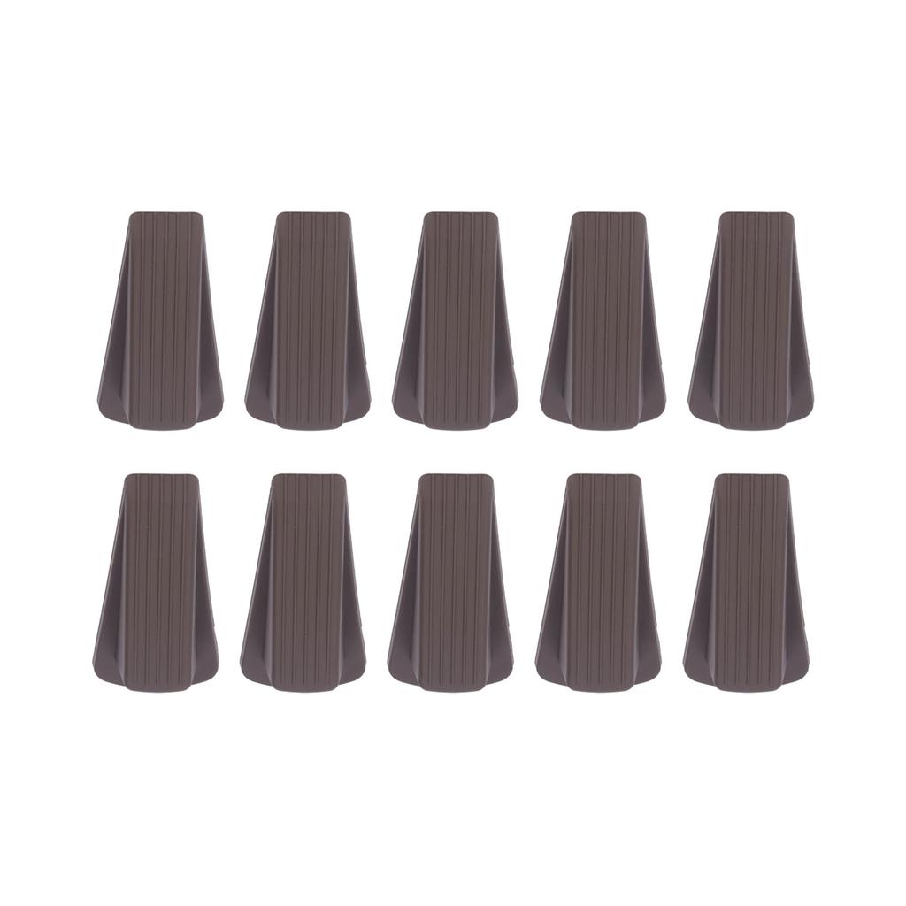 10Pcs Brown Door Stopper Set Convenient Practical Robust No Deformation Door Stop Wedge Kit for Home