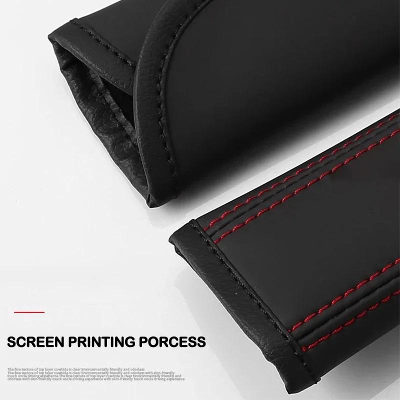 2026 Hot Sticker 2Pcs Leather Seat Belt Shoulder Cover Protection Pads for VW Volkswagen GTI R Rline Polo Golf Passat Tiguan Tou
