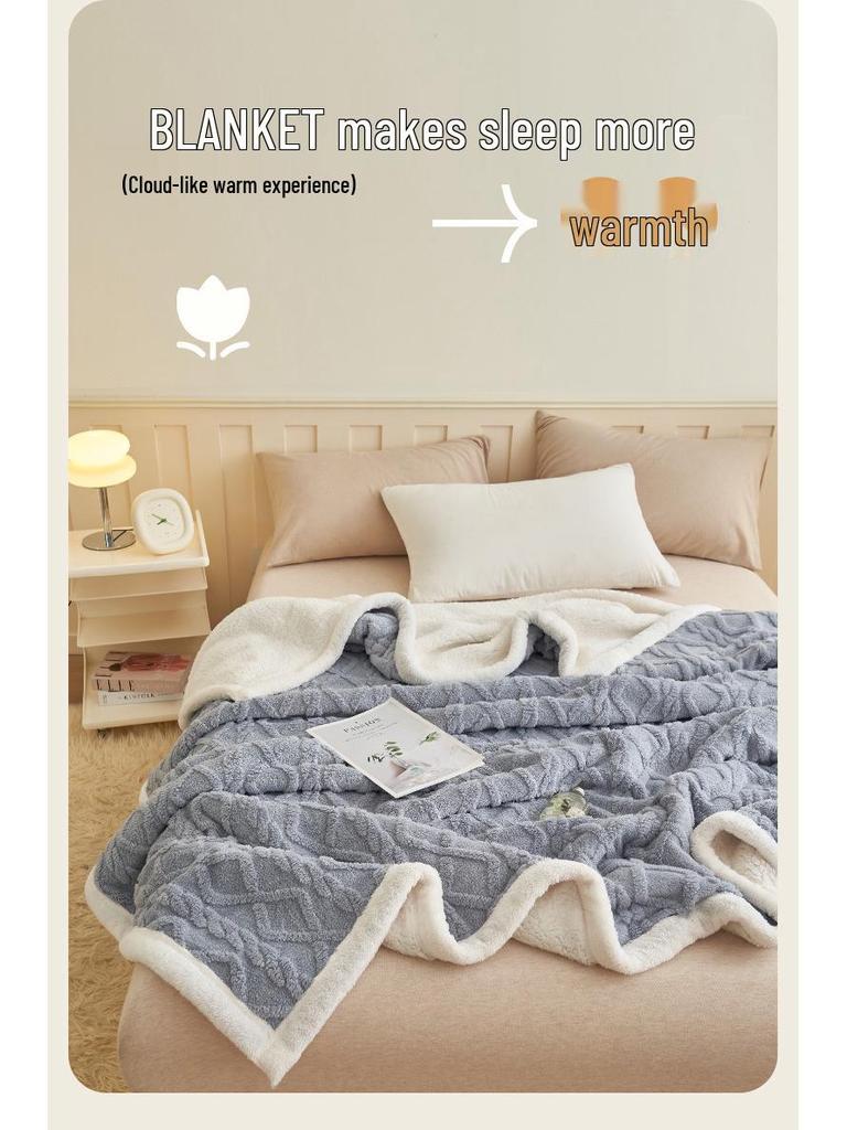 Autumn & Winter Taff Velvet Coral Fleece Blanket for Sofa or Office