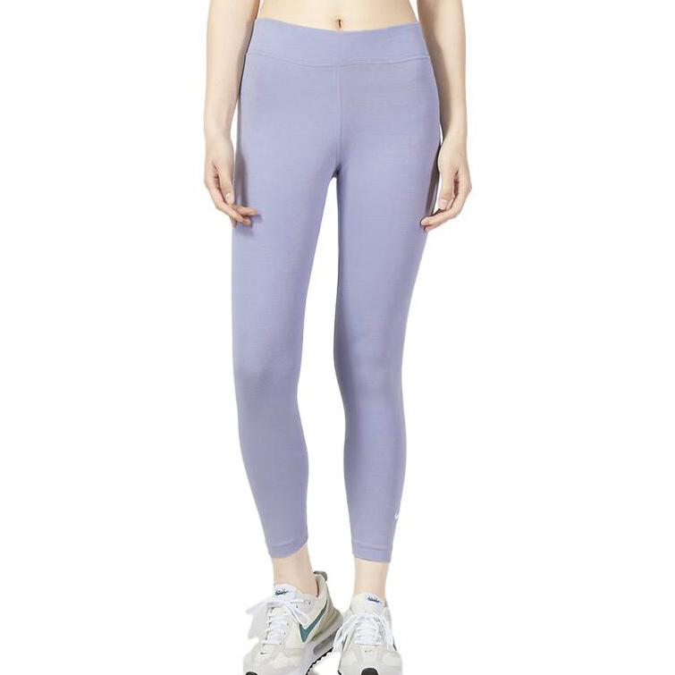 Nike SS23 Solid Color Tight Fitness Leggings Women Leggings Purple CZ8533-519
