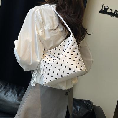 Niche Polka Dot Bag Women's New Versatile Shoulder Armpit Bag Going Out To Work Bucket Small Bag