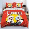 Cartoon Cuphead Show Pościel Zestaw Chłopcy Dziewczęta Twin Queen Size Poszewka na kołdrę Poszewka na poduszkę Łóżko Dzieci Dorosły Moda Dom Tekstyliaextile
