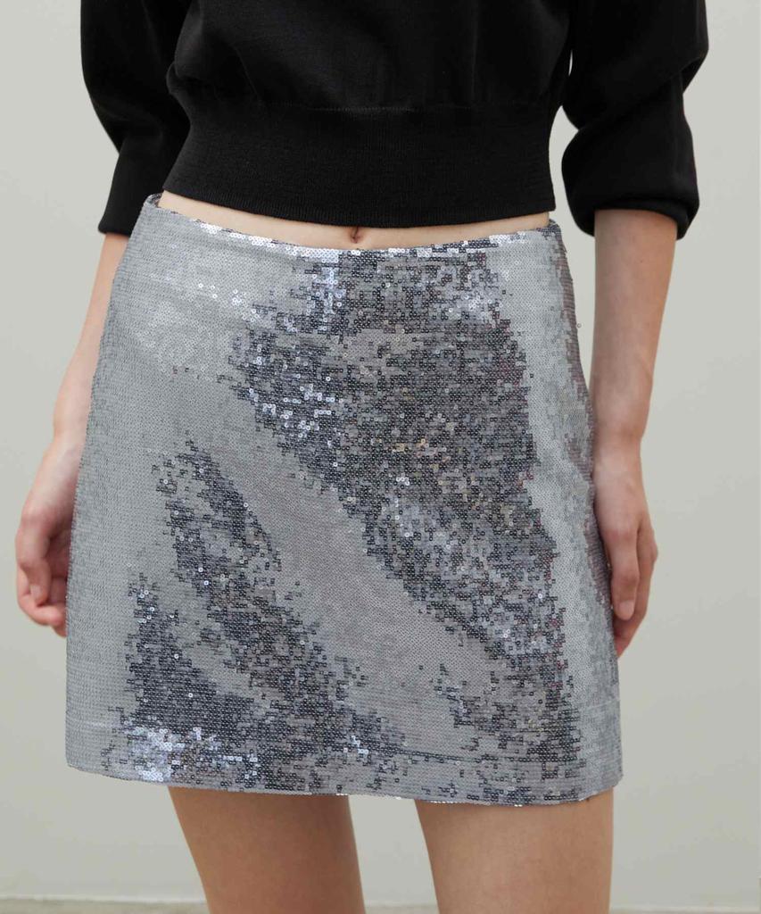 Bundak Saints Sequin Mini Skirt Silver